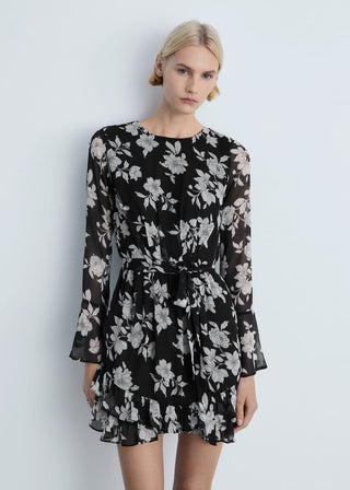 Vestido de Volantes con Estampado Floral