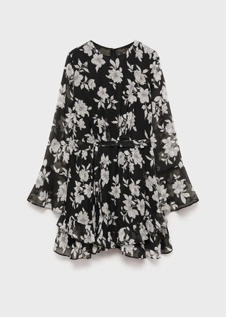 Vestido de Volantes con Estampado Floral