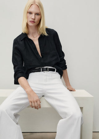 Jeans Wide Leg con Bolsillos