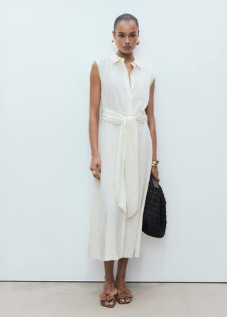 Vestido Camisero con Detalle de Lazo