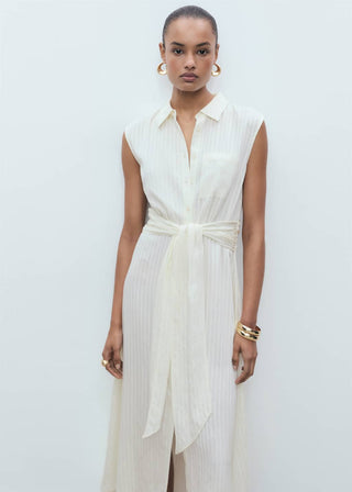 Vestido Camisero con Detalle de Lazo