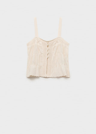 Blusa Combinada con Detalles Calados