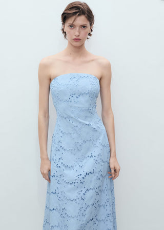 Vestido Palabra de Honor con Bordado