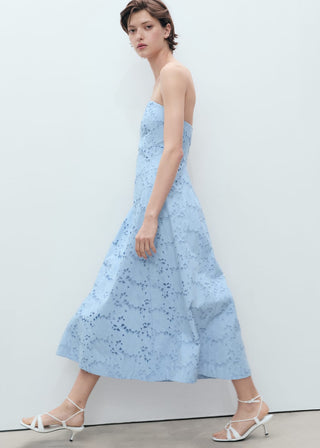 Vestido Palabra de Honor con Bordado
