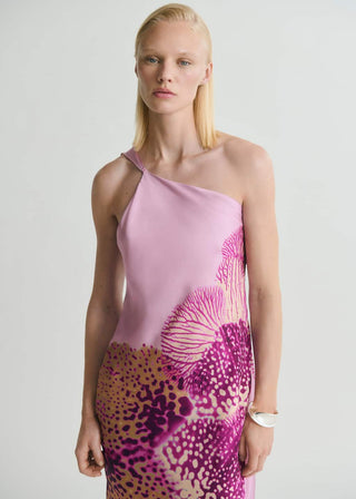 Vestido Asimétrico con Estampado Floral