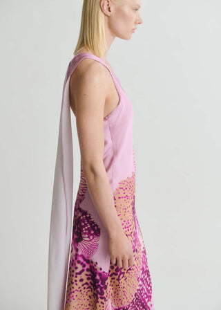 Vestido Asimétrico con Estampado Floral