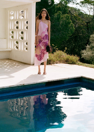 Vestido Asimétrico con Estampado Floral