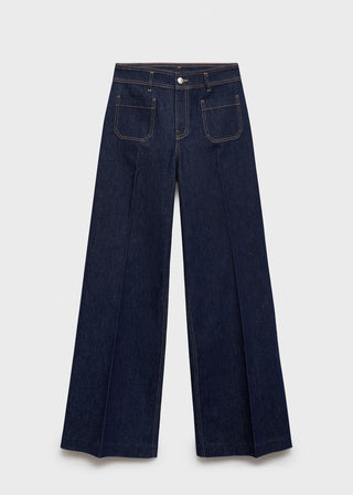 Jeans Wideleg con Bolsillos