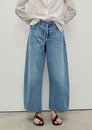 Jeans Talle Alto Estilo Balloon con Cinturón