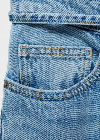 Jeans Talle Alto Estilo Balloon con Cinturón