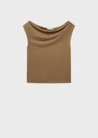 Blusa sin Mangas con Cuello Drapeado