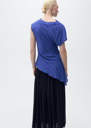 Blusa Asimétrica con Estampado de Rayas
