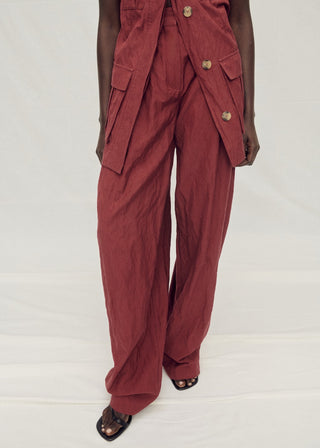 Pantalón Wide Leg Efecto Arrugado