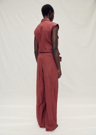 Pantalón Wide Leg Efecto Arrugado