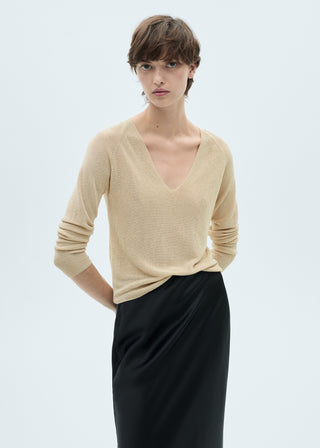 Sudadera Cuello Pico de Lúrex