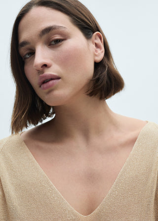 Sudadera Cuello Pico de Lúrex