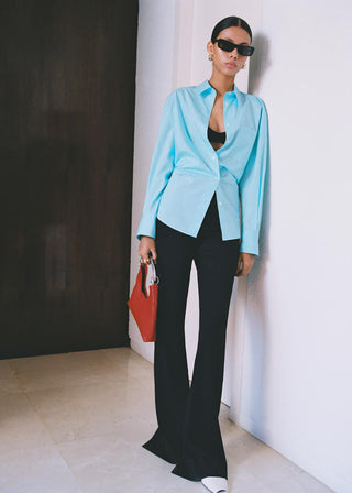 Camisa Oversize con Bolsillo de Algodón