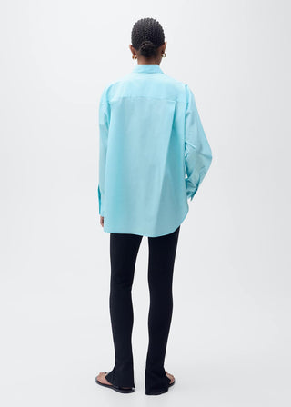 Camisa Oversize con Bolsillo de Algodón