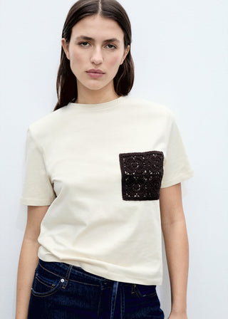 Camiseta Manga Corta con Bolsillo Crochet