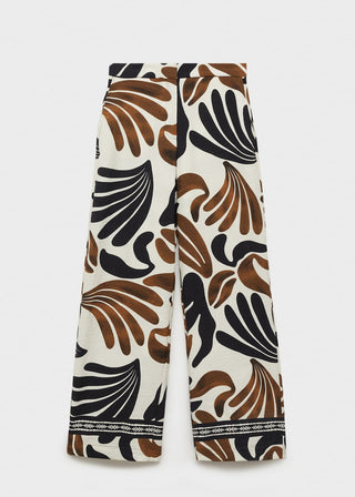 Pantalón Wide Leg Estampado Abstracto