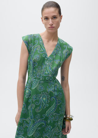 Vestido Midi con Estampado Paisley