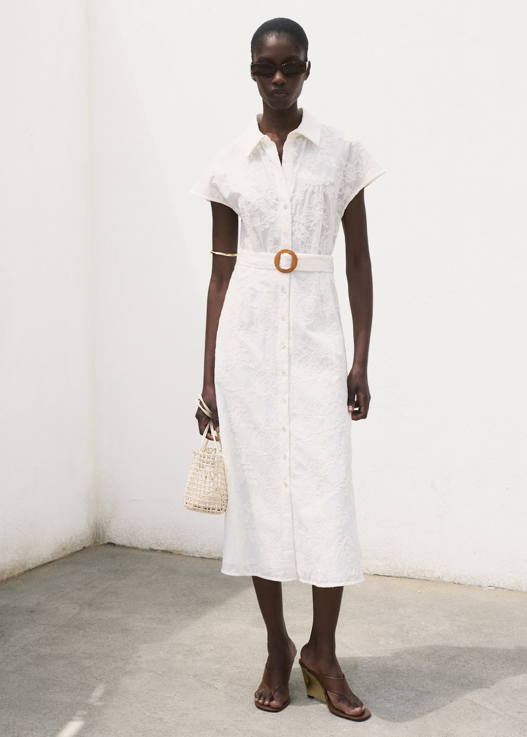 Vestido Informal Vestido Camisero Blanco Mango Vestido Camisero