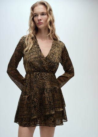 Vestido con Volantes Animal Print