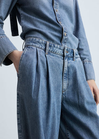 Jeans Wide Leg con Pinzas