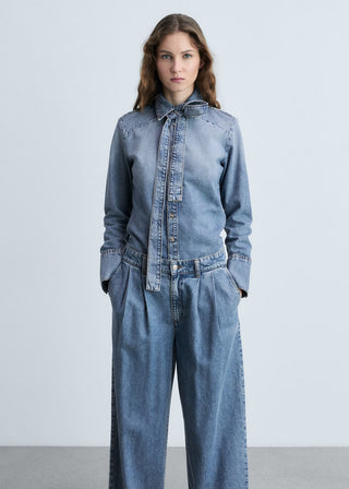Jeans Wide Leg con Pinzas