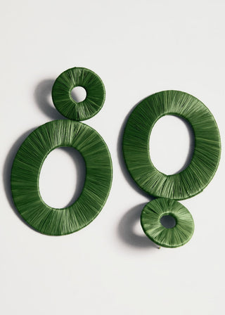 Aretes Diseño Circular Fibra Natural