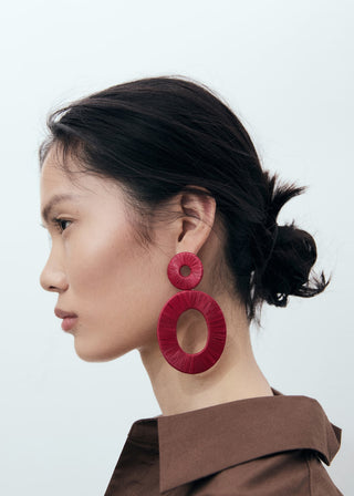 Aretes Diseño Circular Fibra Natural