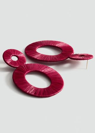 Aretes Diseño Circular Fibra Natural