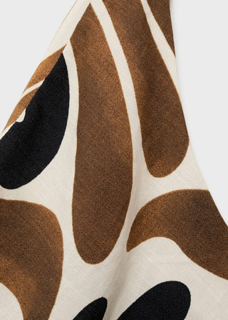 Vestido Cuello Asimétrico con Estampado