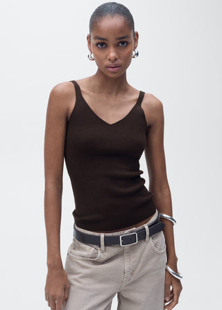 Blusa de Punto Cuello Pico