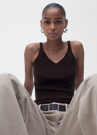 Blusa de Punto Cuello Pico