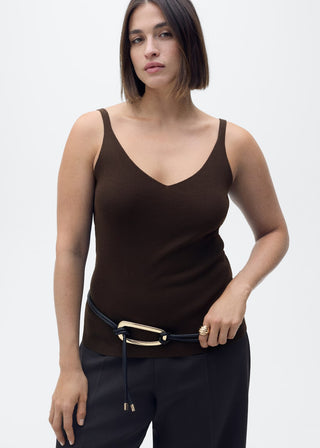 Blusa de Punto Cuello Pico