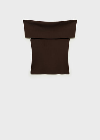 Blusa de Punto con Hombros Descubiertos