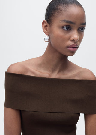Blusa de Punto con Hombros Descubiertos