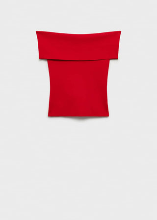 Blusa de Punto con Hombros Descubiertos