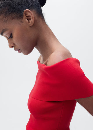 Blusa de Punto con Hombros Descubiertos