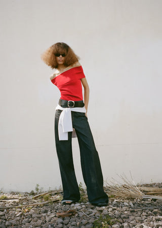 Blusa de Punto con Hombros Descubiertos