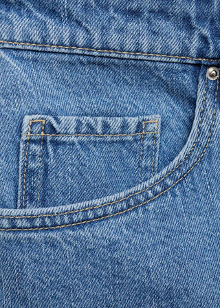 Short Denim Talle Alto con Bolsillos