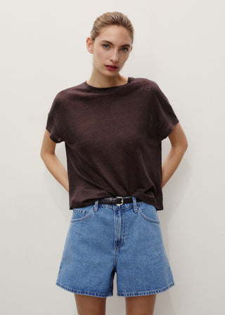 Short Denim Talle Alto con Bolsillos