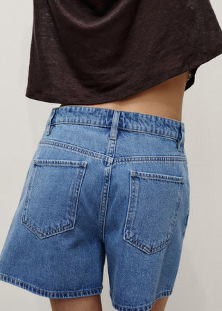 Short Denim Talle Alto con Bolsillos