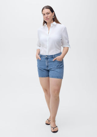 Short Denim Talle Alto con Bolsillos
