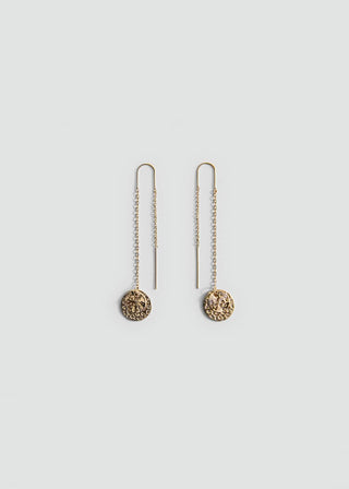 Aretes Colgantes con Monedas