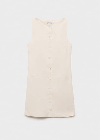 Vestido Cuello Barco con Botones