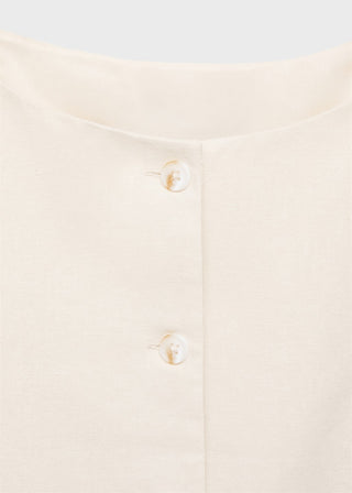 Vestido Cuello Barco con Botones