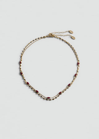 Collar Doble Cadena Cristales