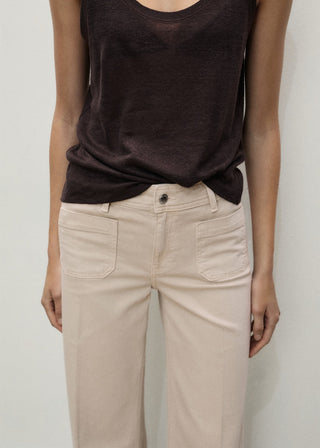 Jeans Wide Leg con Bolsillos